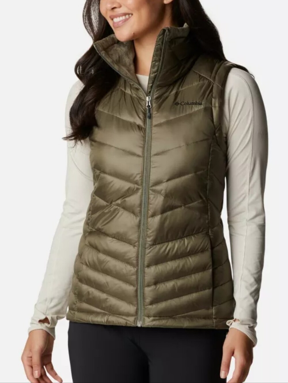 Columbia Women's Olive Green Quilted Omnishield Vest Sz M